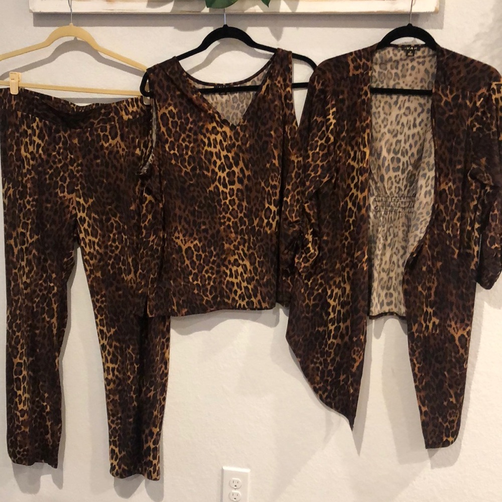 Iman leopard pant set